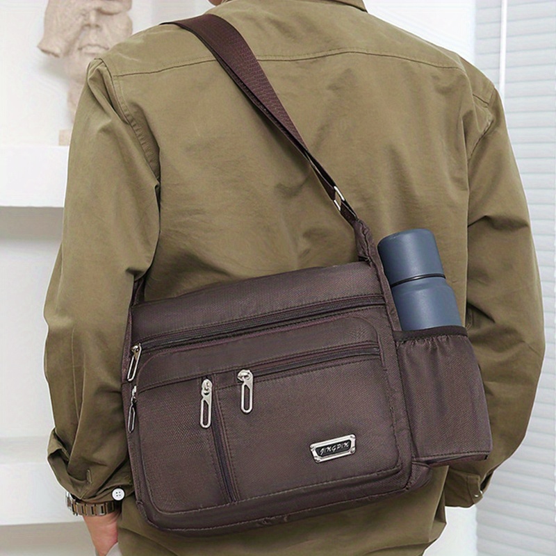 mens casual multifunctional crossbody bag large capacity tools storage bag shoulder bag travel bag details 2