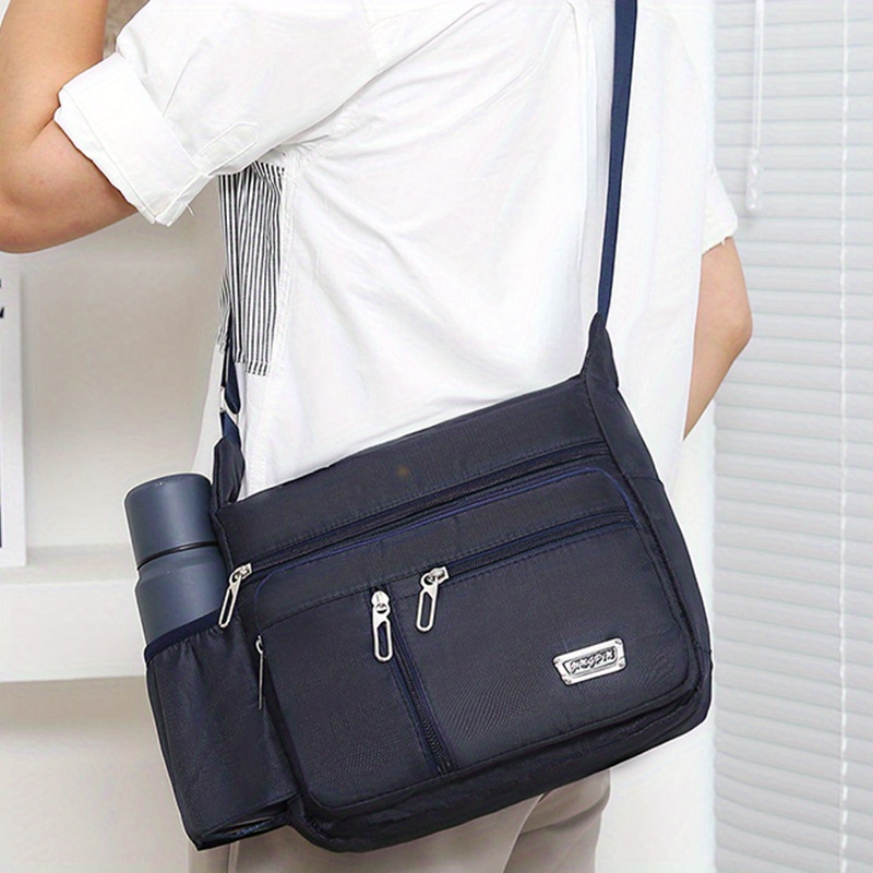 mens casual multifunctional crossbody bag large capacity tools storage bag shoulder bag travel bag details 3