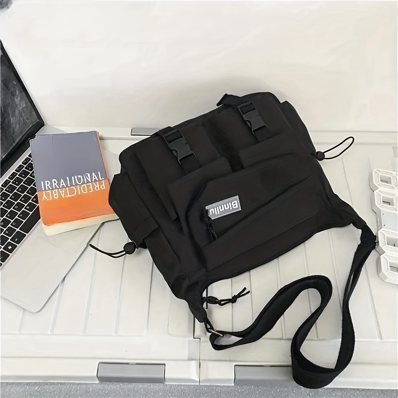 1pc mens large capacity crossbody bag outdoor travel crossbody shoulder bag color block solid color sports outing bag excluding accessories details 6