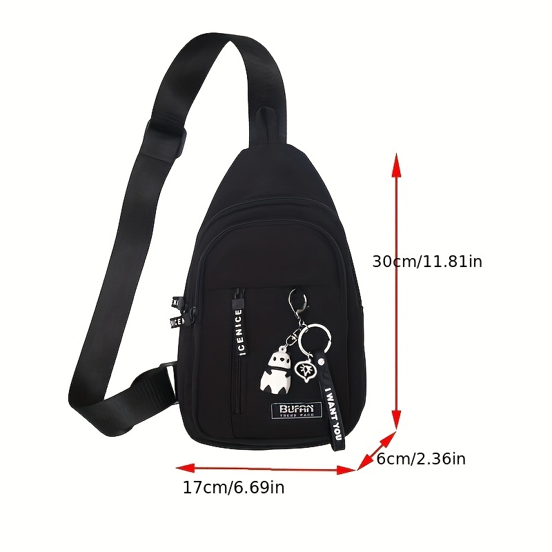 new mens fashion casual sports adjustable nylon shoulder bag for outing details 8