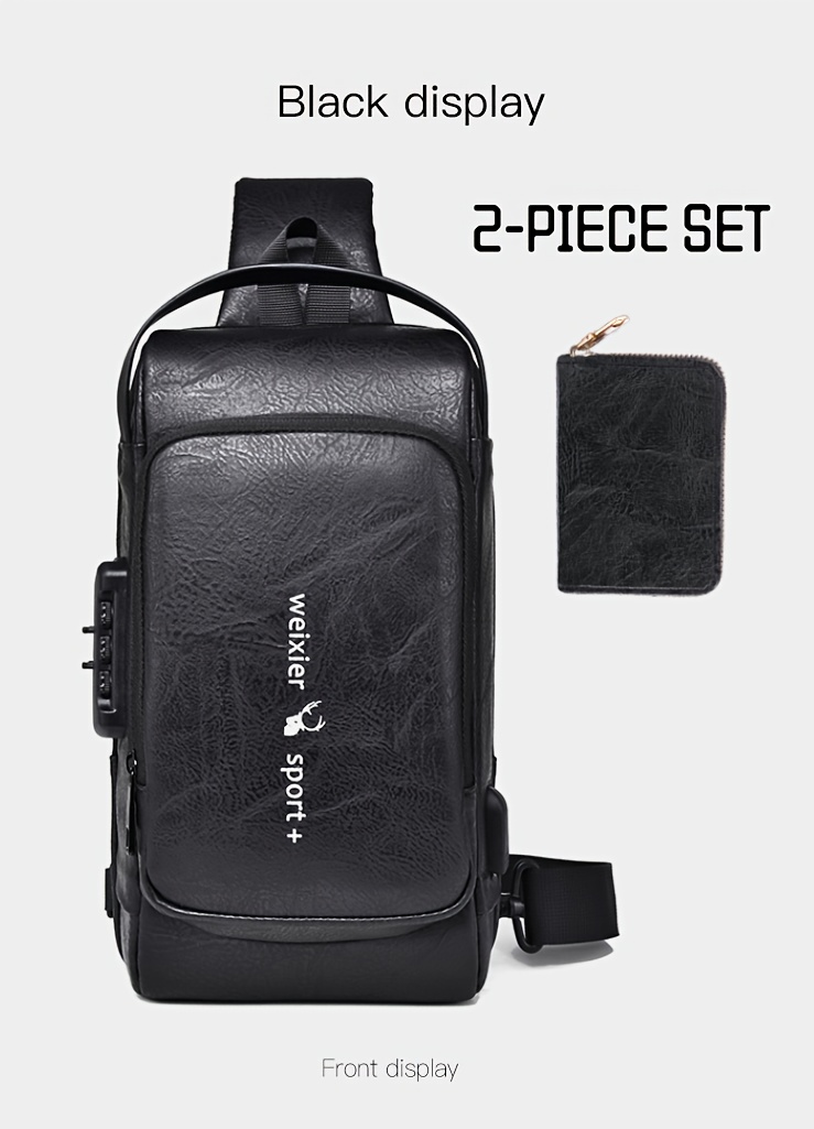 1pc weixier mens shoulder bag multi function sports slanting chest bag anti theft chest bag details 14