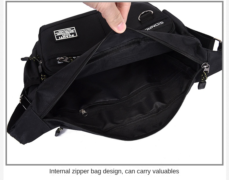 large capacity shoulder bag waterproof and wear resistant messenger bag multi pocket crossbody bag details 1