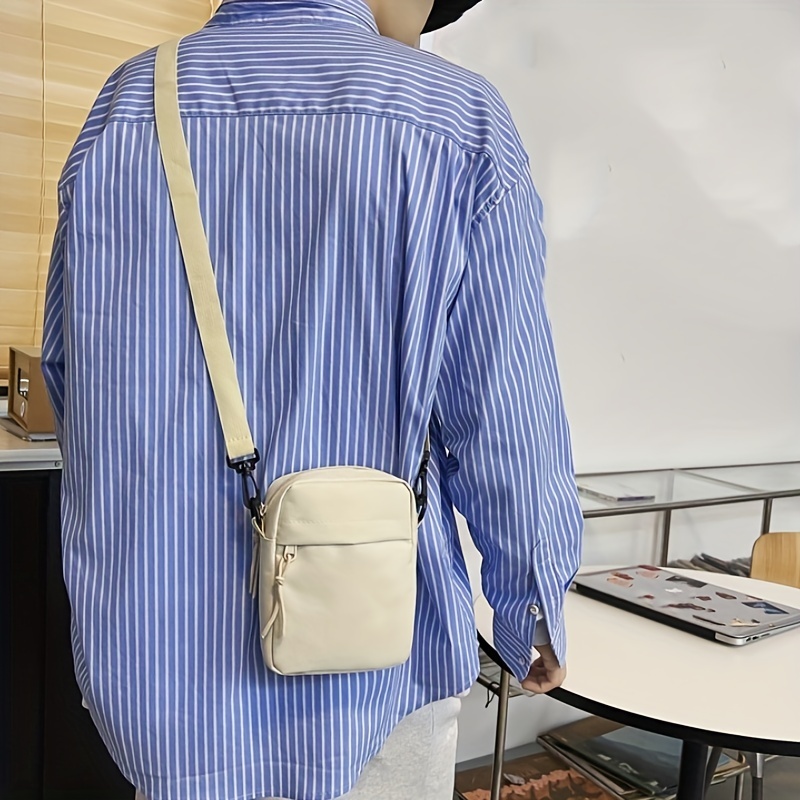 1pc mens solid color mini crossbody bag multifunctional fashionable and simple shoulder bag crossbody bag details 6