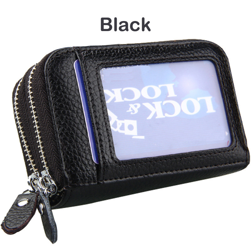 womens credit card wallet large capacity multi card case wallet with id window zipper card cases holder details 7