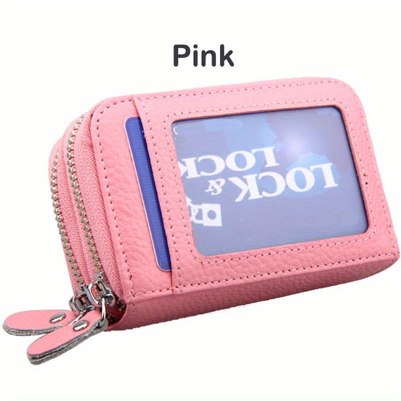 womens credit card wallet large capacity multi card case wallet with id window zipper card cases holder details 10