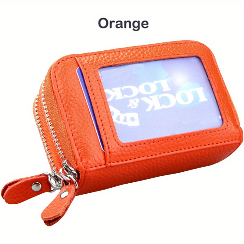 womens credit card wallet large capacity multi card case wallet with id window zipper card cases holder details 11