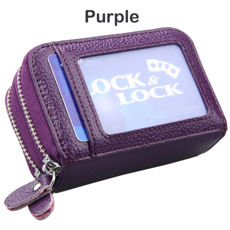 womens credit card wallet large capacity multi card case wallet with id window zipper card cases holder details 14