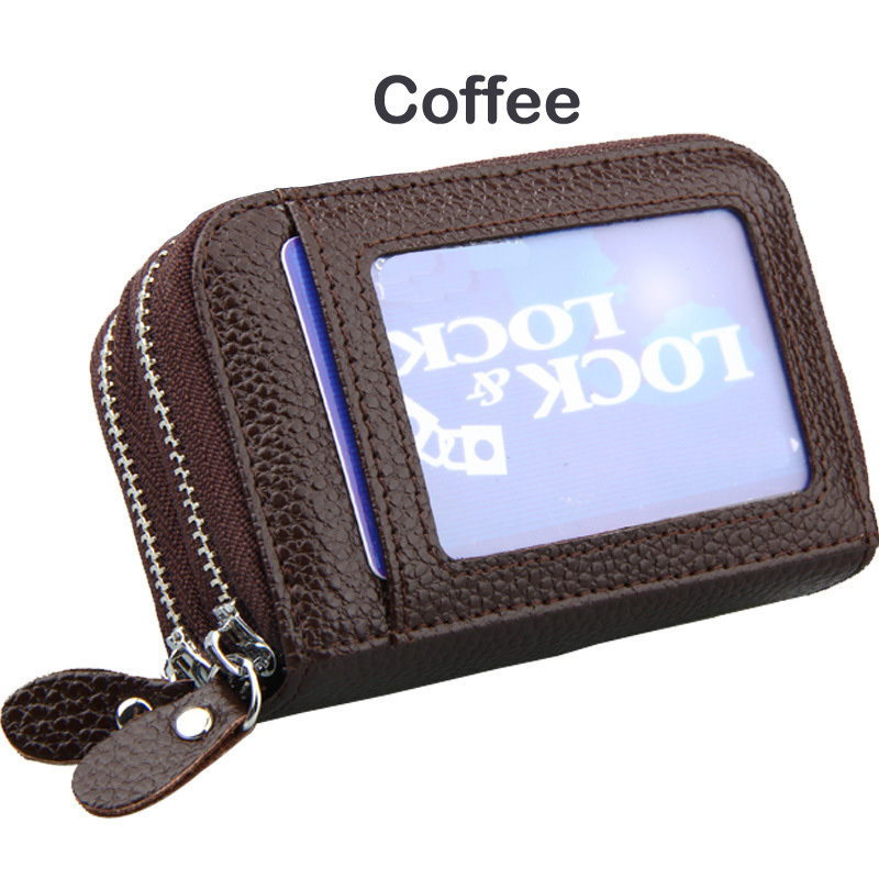 womens credit card wallet large capacity multi card case wallet with id window zipper card cases holder details 15