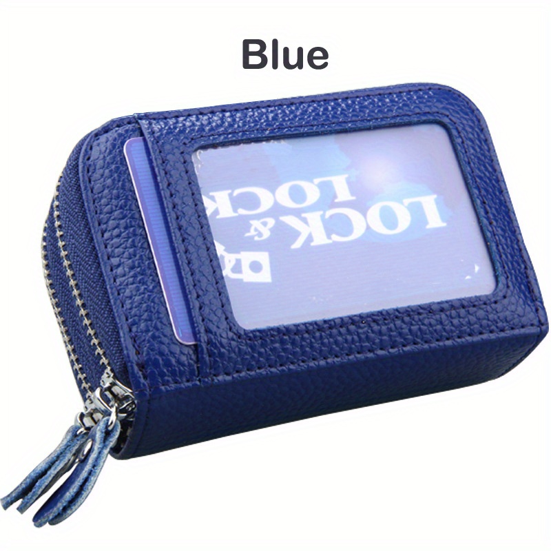 womens credit card wallet large capacity multi card case wallet with id window zipper card cases holder details 17