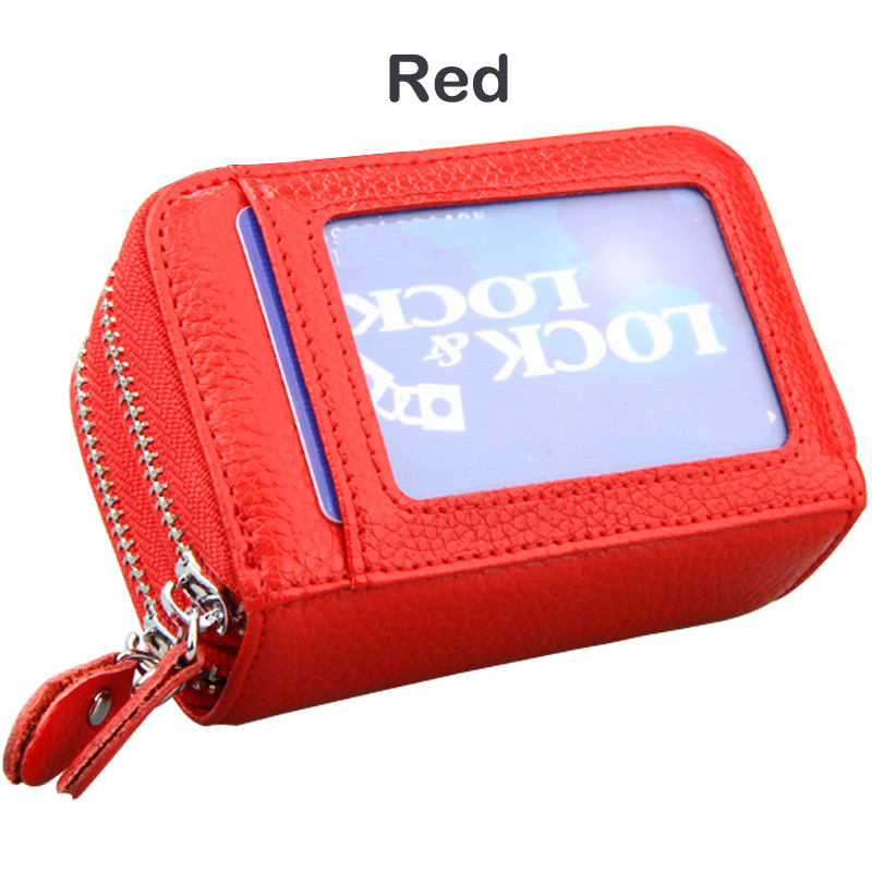 womens credit card wallet large capacity multi card case wallet with id window zipper card cases holder details 18