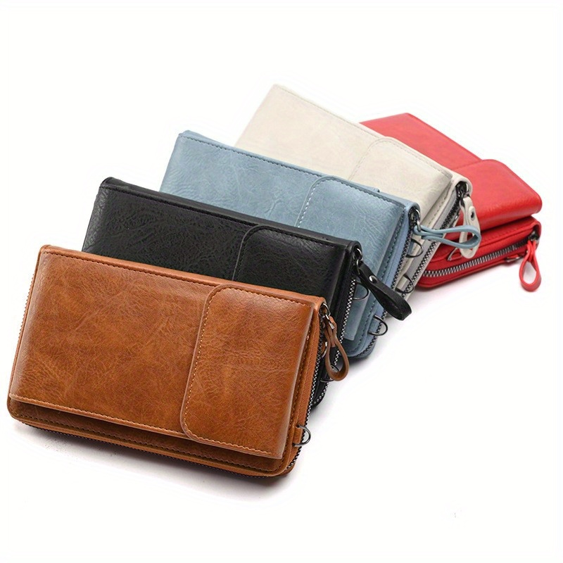 retro style mobile phone bag mini pu leather crossbody bag versatile coin purse wallet details 0