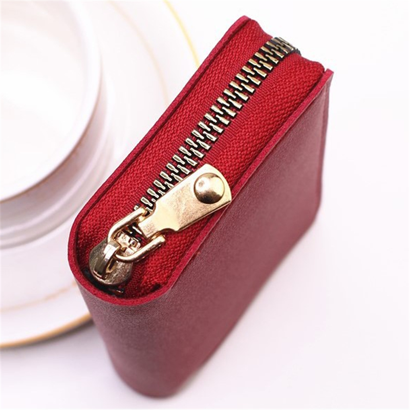 zipper around coin purse simple credit card holder with multi card slots versatile wallet details 1