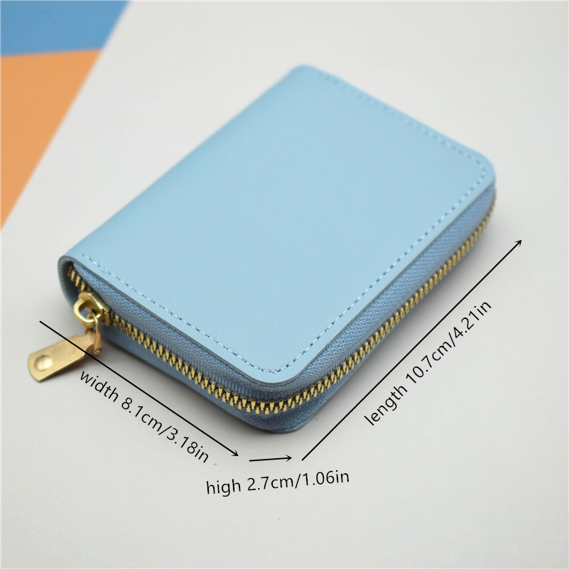 zipper around coin purse simple credit card holder with multi card slots versatile wallet details 4