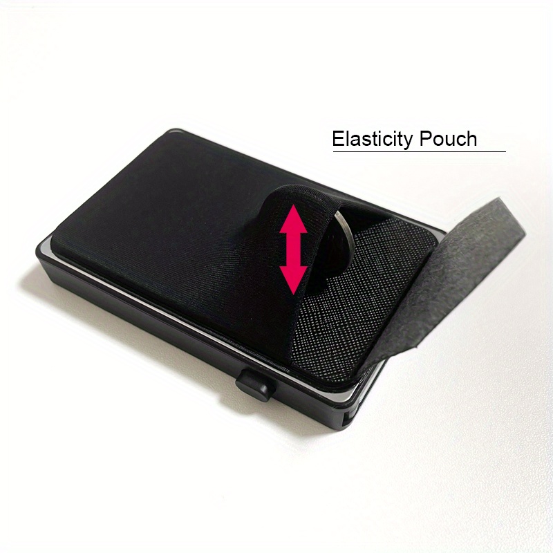 rfid blocking card holder aluminum smart wallet metal pop button purse can accommodate 6 8 cards details 3