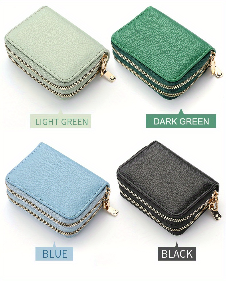 mini solid color card holder, mini solid color card holder zipper short wallet versatile clutch purse 3 35 1 57 4 53 details 3