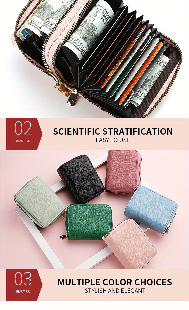 mini solid color card holder, mini solid color card holder zipper short wallet versatile clutch purse 3 35 1 57 4 53 details 6