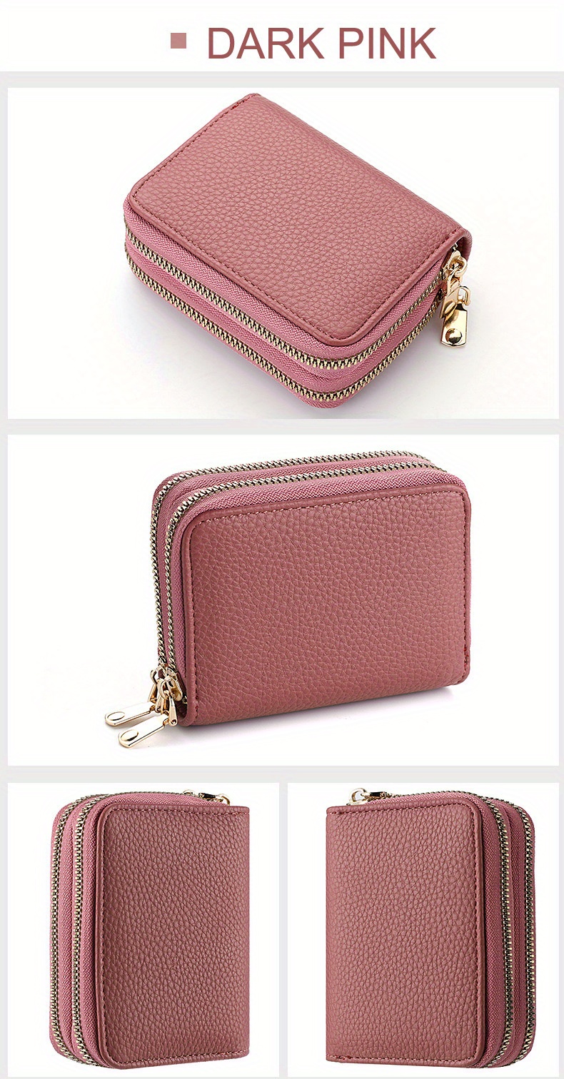 mini solid color card holder, mini solid color card holder zipper short wallet versatile clutch purse 3 35 1 57 4 53 details 8