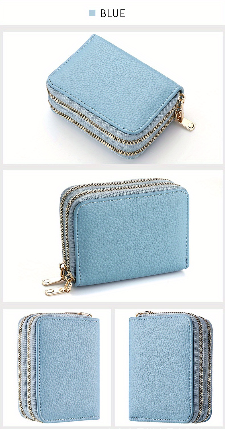 mini solid color card holder, mini solid color card holder zipper short wallet versatile clutch purse 3 35 1 57 4 53 details 9