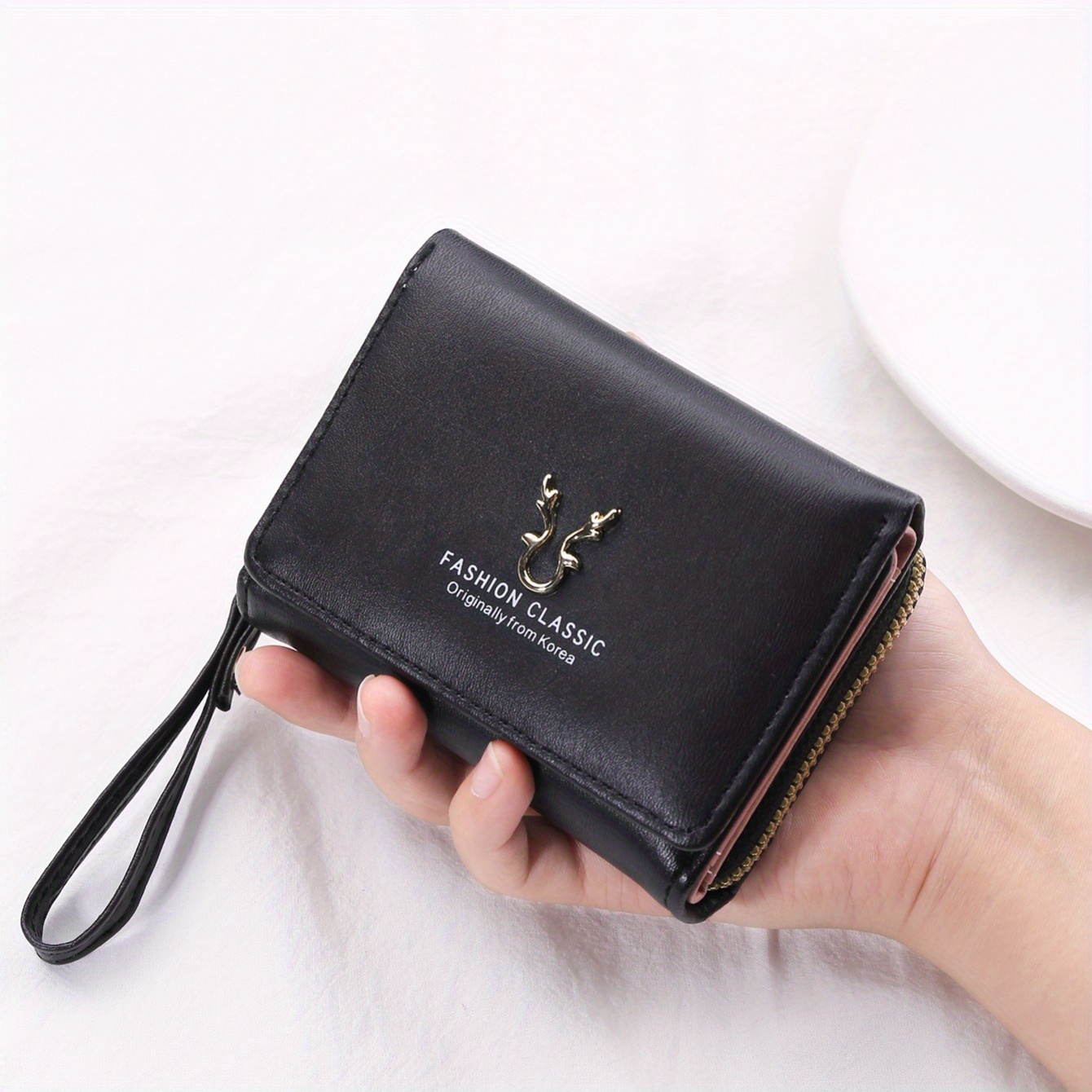 stylish trifold coin purse versatile credit card holder womens casual coin purse details 1