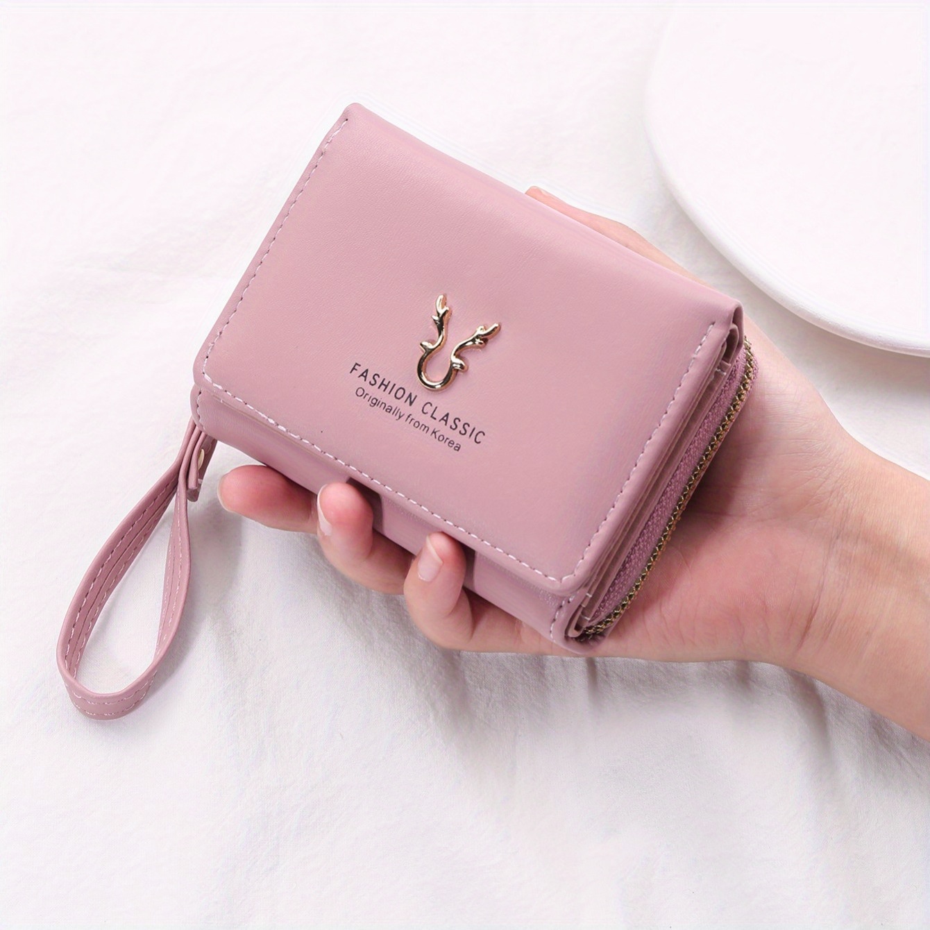 stylish trifold coin purse versatile credit card holder womens casual coin purse details 2