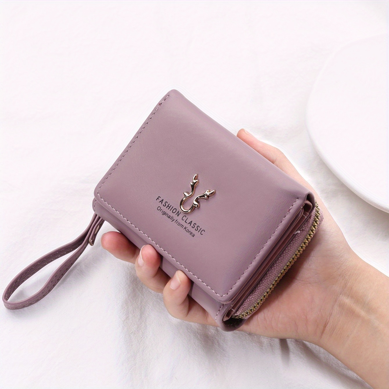 stylish trifold coin purse versatile credit card holder womens casual coin purse details 3