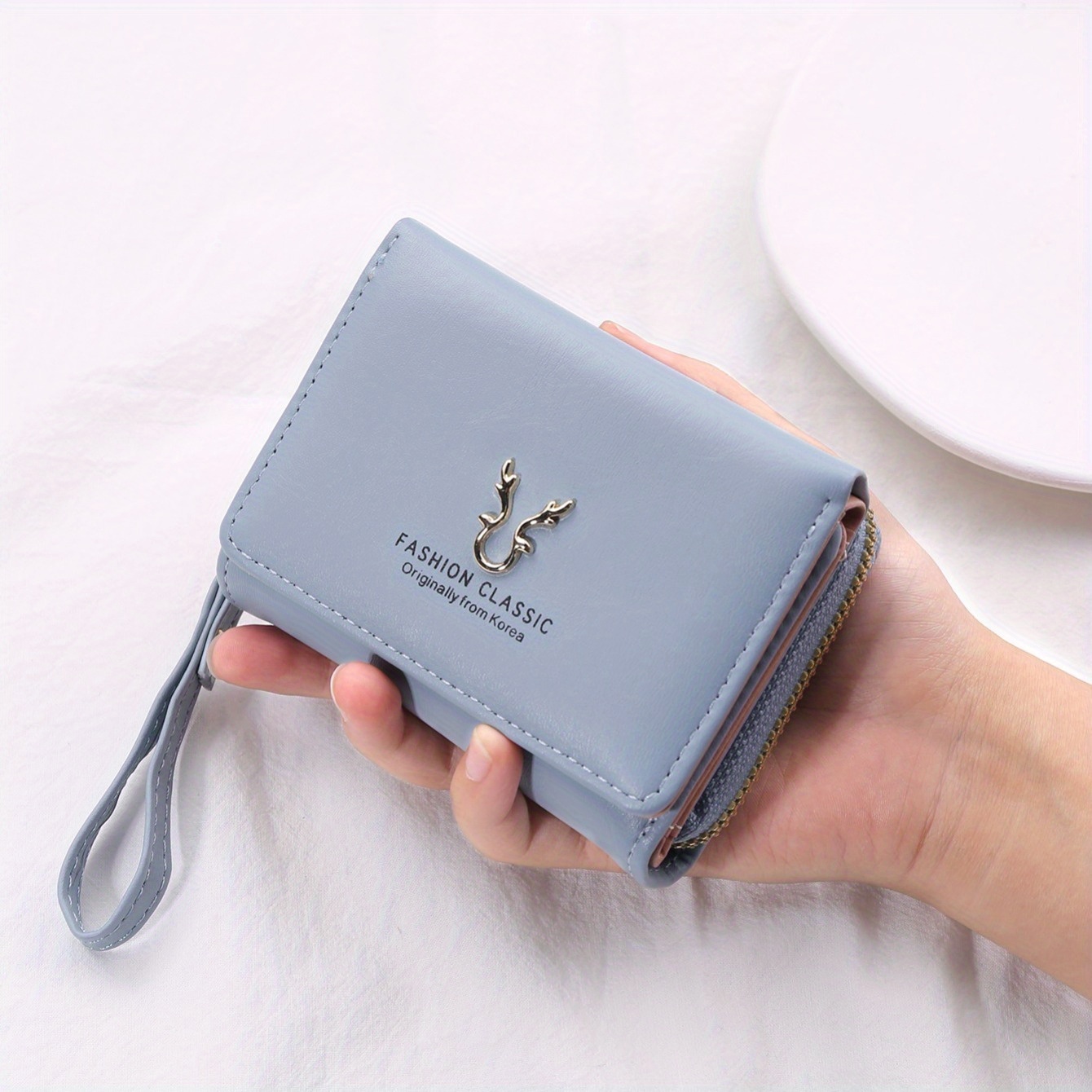 stylish trifold coin purse versatile credit card holder womens casual coin purse details 4