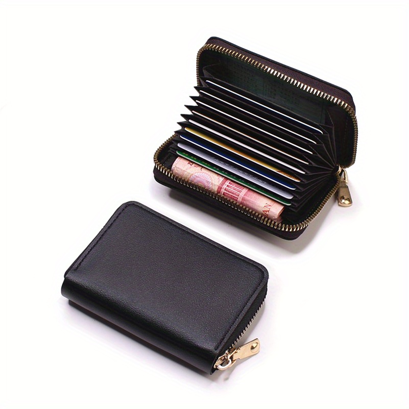 womens minimalist wallet zipper around coin purse portable short clutch purse details 0