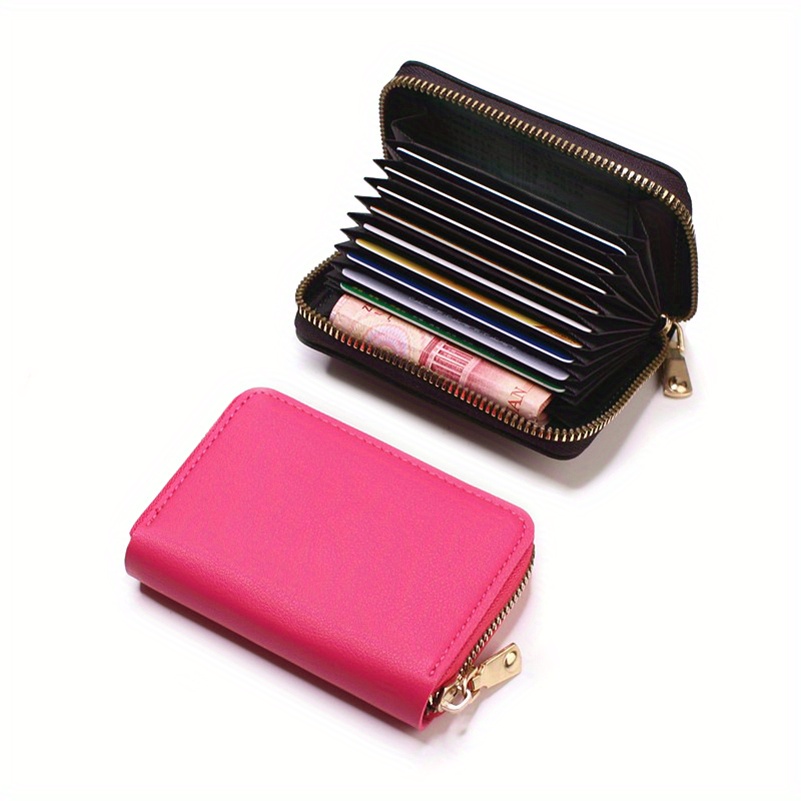 womens minimalist wallet zipper around coin purse portable short clutch purse details 2