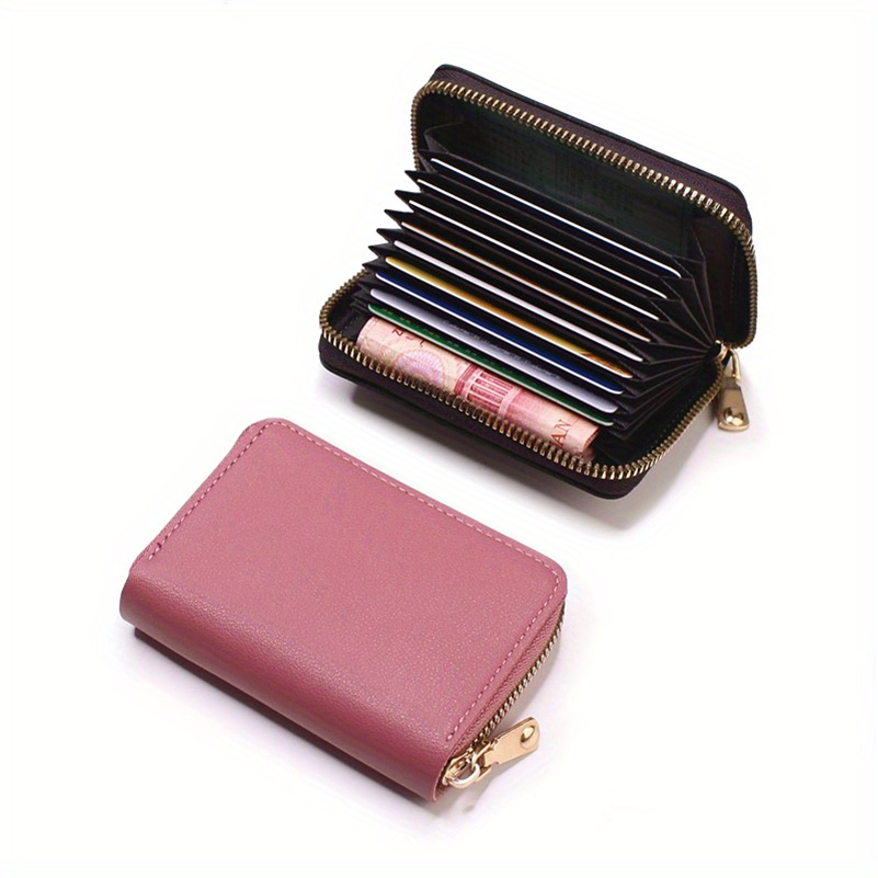 womens minimalist wallet zipper around coin purse portable short clutch purse details 4