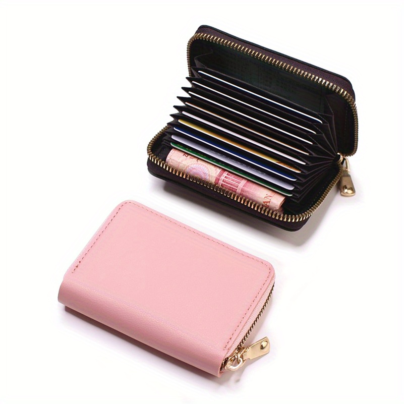 womens minimalist wallet zipper around coin purse portable short clutch purse details 5