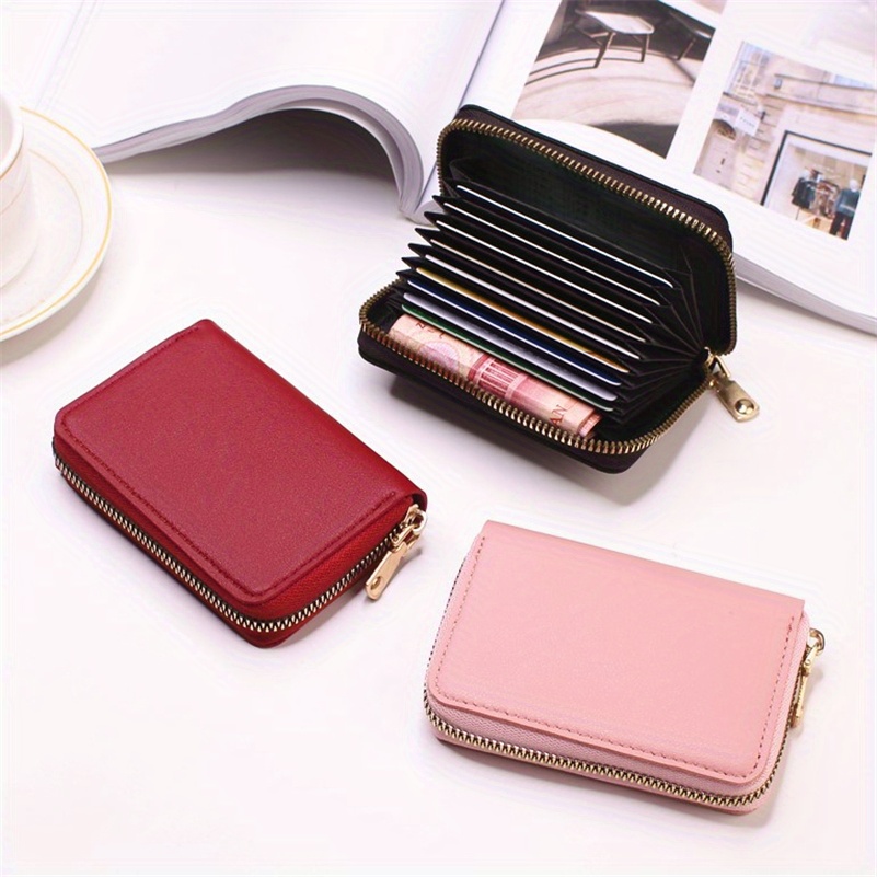 womens minimalist wallet zipper around coin purse portable short clutch purse details 11