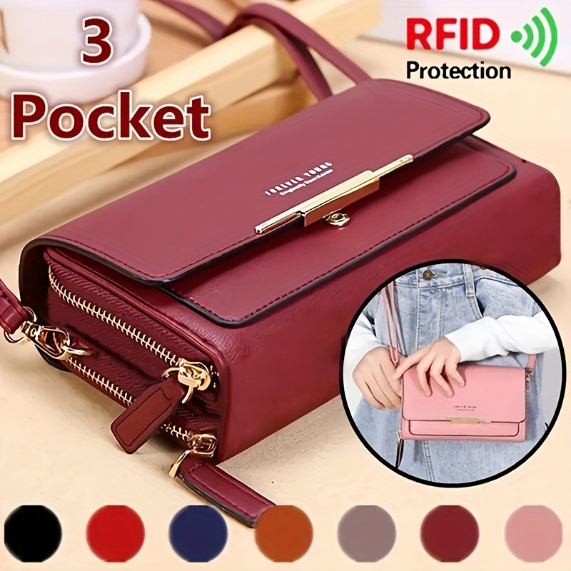 2023 new korean large capacity multifunctional shoulder bag medium length handheld bag mobile bag fashion womens wallet details 2