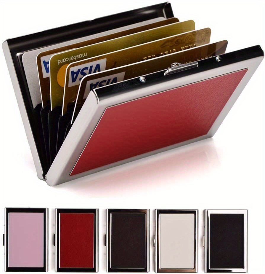 rfid credit card holder, rfid credit card holder metal credit card case portable simple minimalist clutch bag details 0