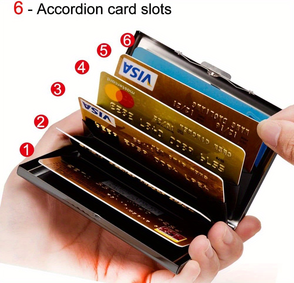 rfid credit card holder, rfid credit card holder metal credit card case portable simple minimalist clutch bag details 2