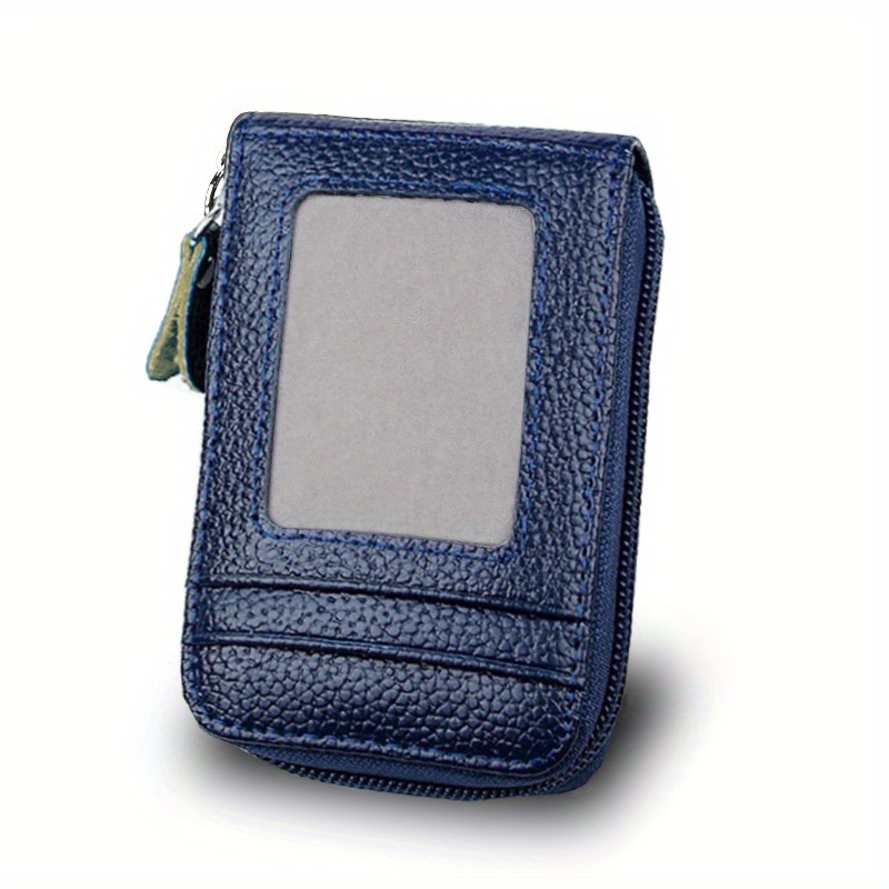 multi slots credit card wallet multi card case holder with id window zip around card coin purse details 14