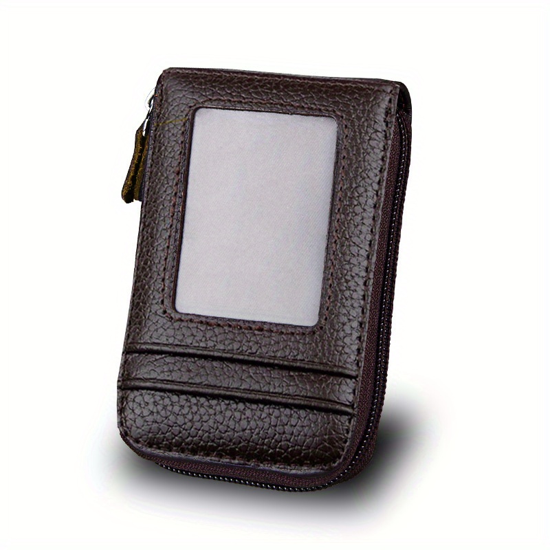 multi slots credit card wallet multi card case holder with id window zip around card coin purse details 16