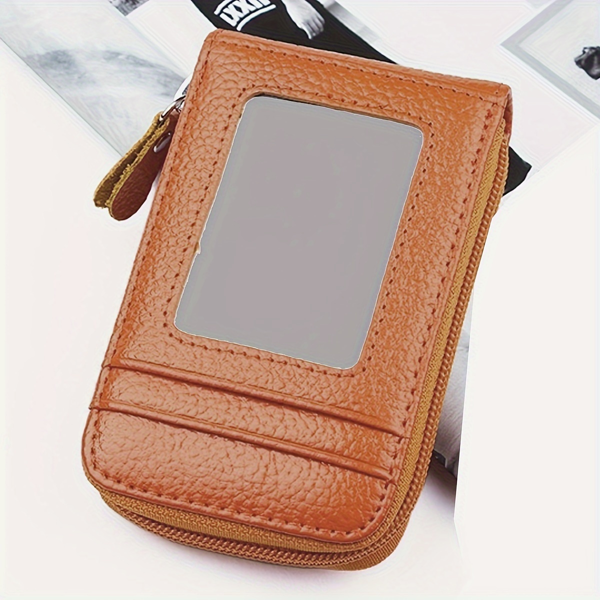 womens credit card wallet multi card case wallet with id window zipper card cases holder for women details 7