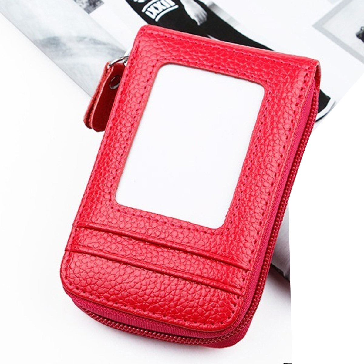 womens credit card wallet multi card case wallet with id window zipper card cases holder for women details 9