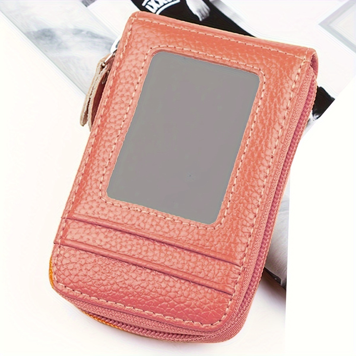 womens credit card wallet multi card case wallet with id window zipper card cases holder for women details 10