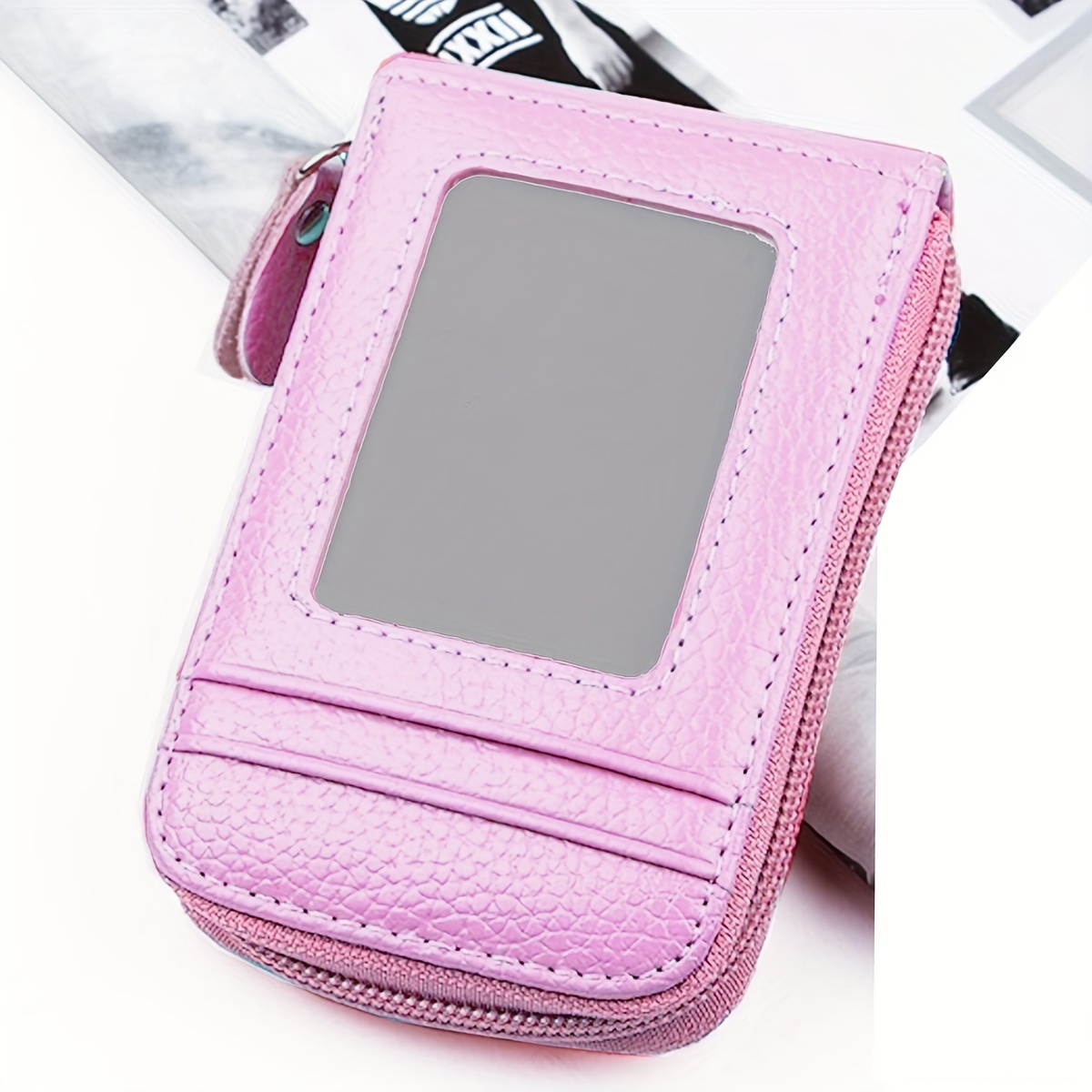 womens credit card wallet multi card case wallet with id window zipper card cases holder for women details 11