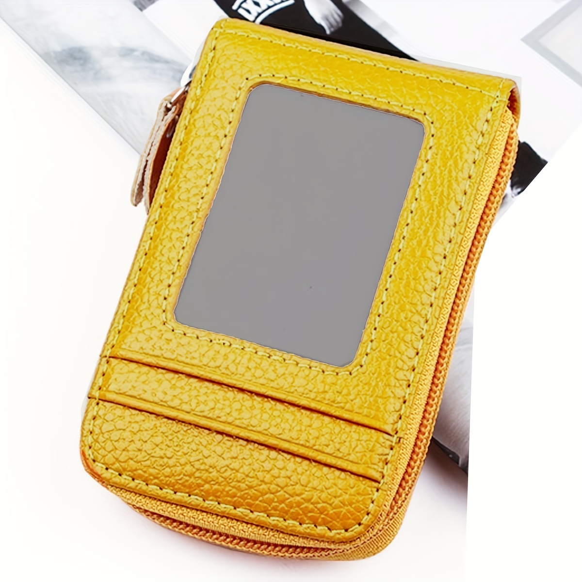 womens credit card wallet multi card case wallet with id window zipper card cases holder for women details 12