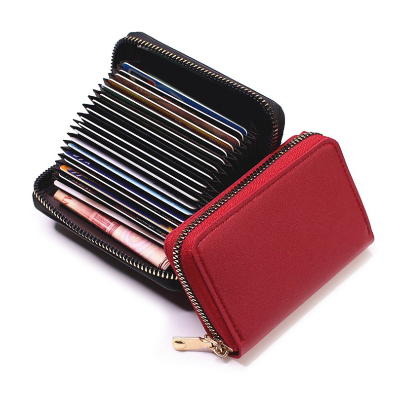 business card holder wallet women black pink blue red bank id card holder 20 bits card wallet case details 5