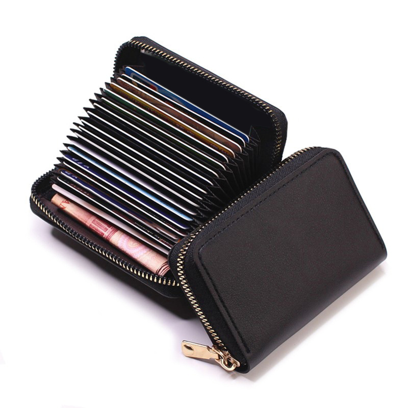 business card holder wallet women black pink blue red bank id card holder 20 bits card wallet case details 7