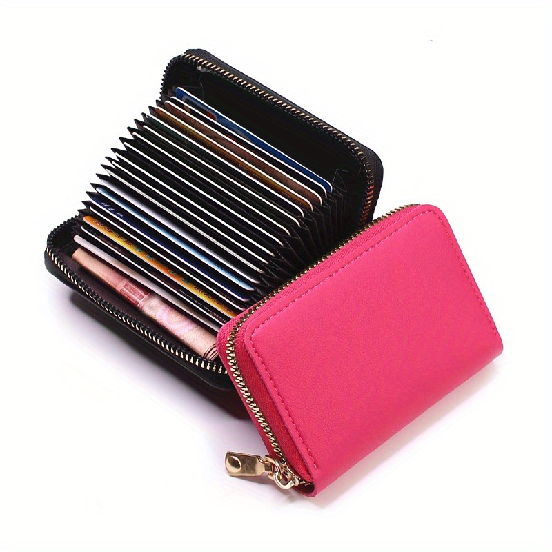 business card holder wallet women black pink blue red bank id card holder 20 bits card wallet case details 10