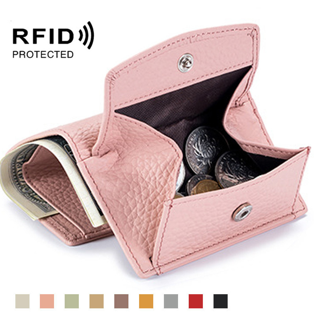 womens mini wallet faux leather snap button coin purse solid coin pockets for everyday details 0