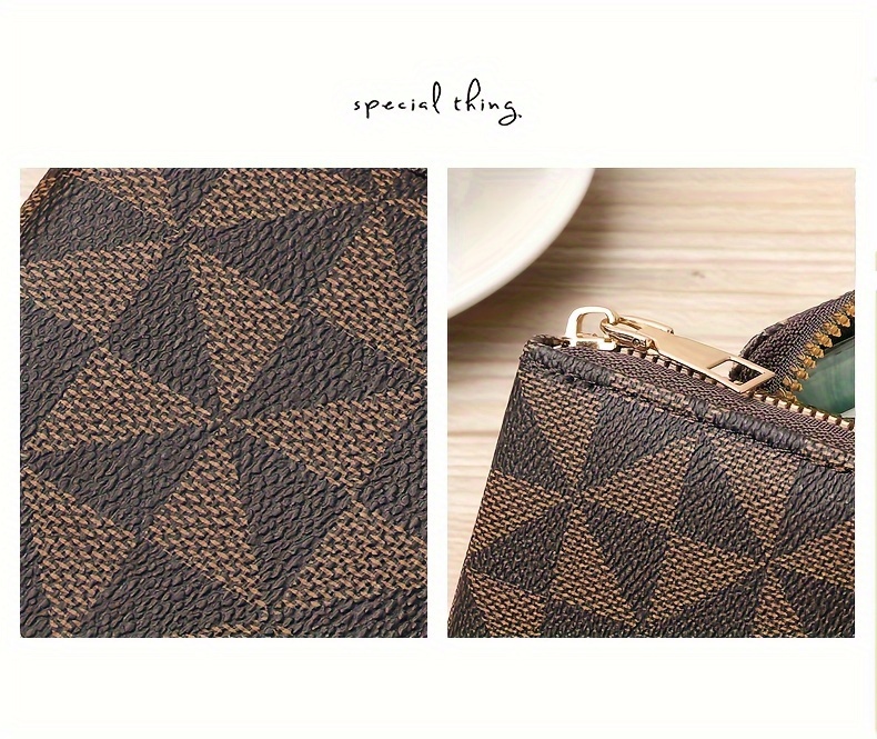 multi card slots short wallet zipper retro pattern coin purse womens classic textured credit card case details 11