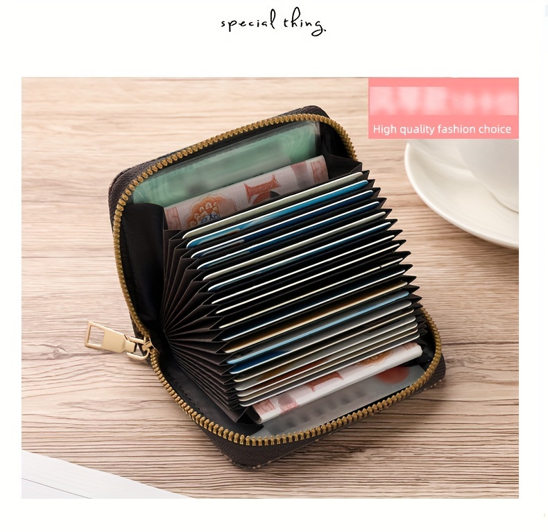 multi card slots short wallet zipper retro pattern coin purse womens classic textured credit card case details 13