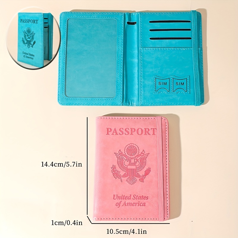 simple passport cover lightweight durable passport case solid color bag for travel details 2